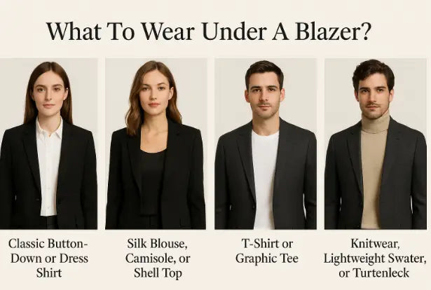 Crisp white tailored button-down shirt for blazer layering