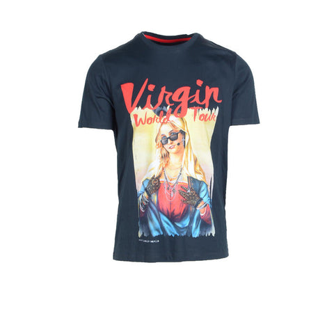 Frankie Morello avant-garde T-shirt with woman print in urban style