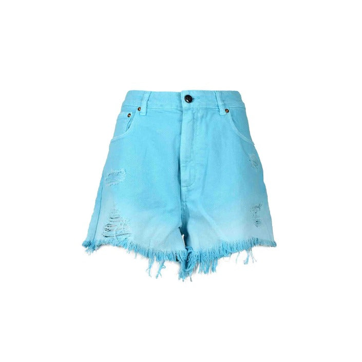 Women’s blue denim shorts urban city style