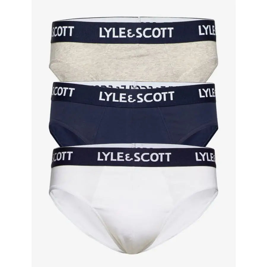Lyle & Scott men underwear, 3 pack cotton briefs with logo waistband.
