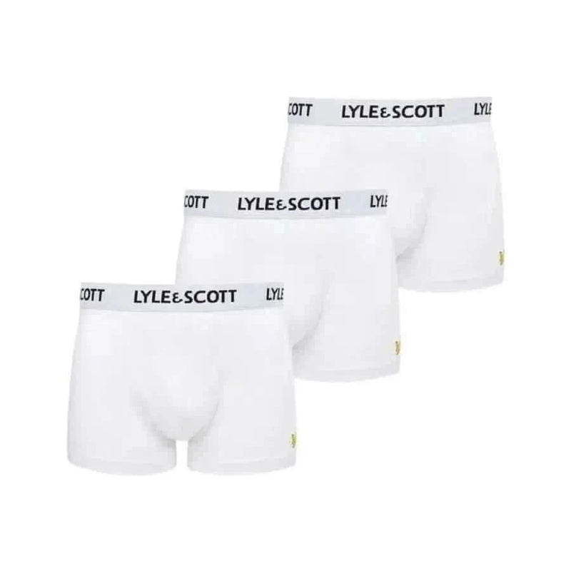 Lyle & Scott Herrenunterwäsche, 3er-Pack weiße Boxershorts mit schwarzem Logo - Seasons-Produkt