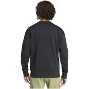 Adidas black men’s crewneck sweatshirt with soft textured fabric ribbed cuffs and front pockets