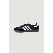 Adidas Schwarze Herren-Sneaker aus Leder, Größe 2,5, mit schwarzem Samba-Design, weißen drei Streifen und Wildlederakzenten