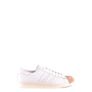 Adidas Weiße, sportliche Herren-Sneaker aus Leder zum Hineinschlüpfen mit Korkkappe und cremefarbener Gummisohle