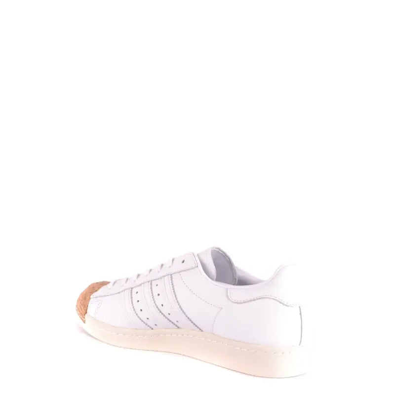 Adidas Weißer Herren-Sneaker aus Leder mit hellbrauner Gummikappe und Gummisohle, sportliches Slip-on-Modell 35571