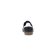 Adidas men black and white leather sneakers with gum rubber sole for spring summer shoes