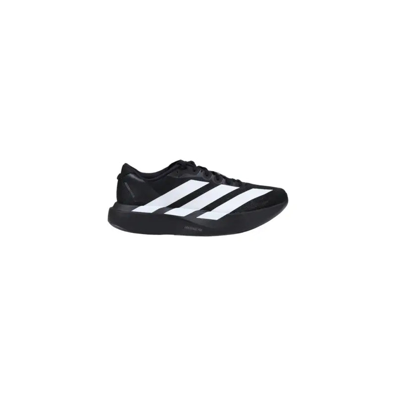 Adidas Herren-Sneaker aus schwarzem Synthetikmaterial mit drei markanten weißen Streifen, entwickelt zum Laufen