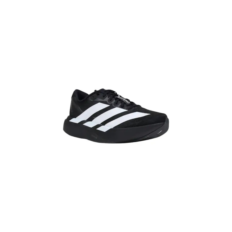 Adidas Herren-Sneaker, schwarz, aus Synthetikmaterial mit drei weißen Streifen an der Seite, Modell JP7149, Laufschuh