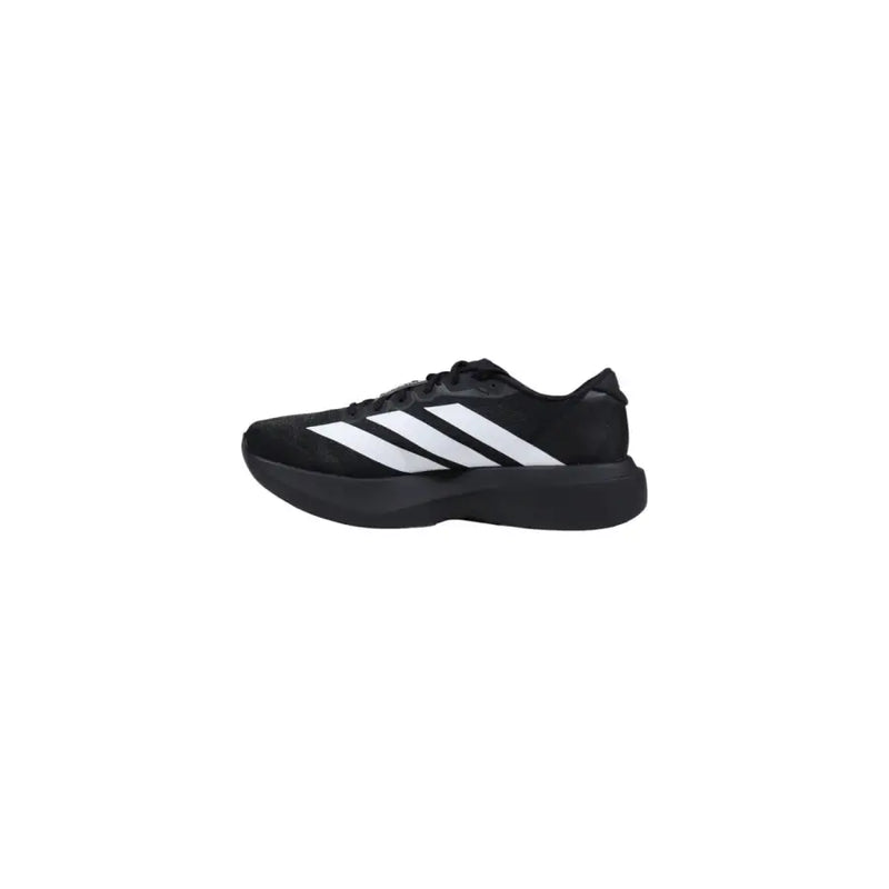 Adidas Herren-Sneaker, schwarzer Laufschuh aus Synthetikmaterial mit drei weißen Streifen an der Seite, Modell JP7149
