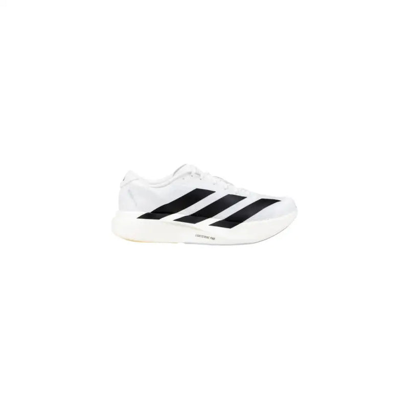 Adidas Weiße Herren-Sneaker aus Synthetikmaterial zum Hineinschlüpfen mit schwarzen Dreistreifen und gepolsterter Sohle, sportlicher Laufschuh