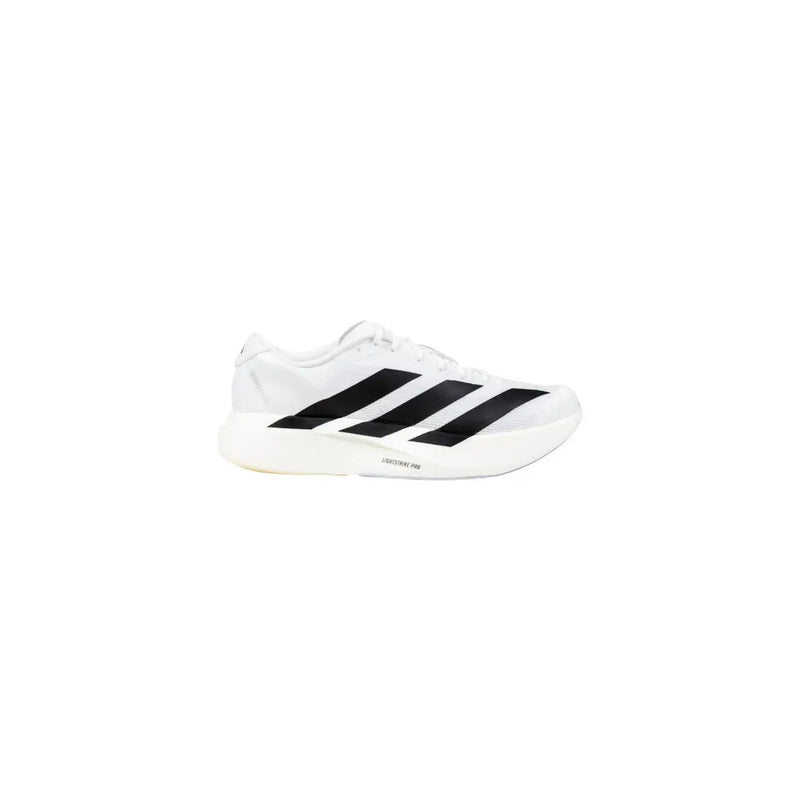 Adidas men sneakers white synthetic slip on with black 三条纹 stripes and cushioned sole sporty running shoe