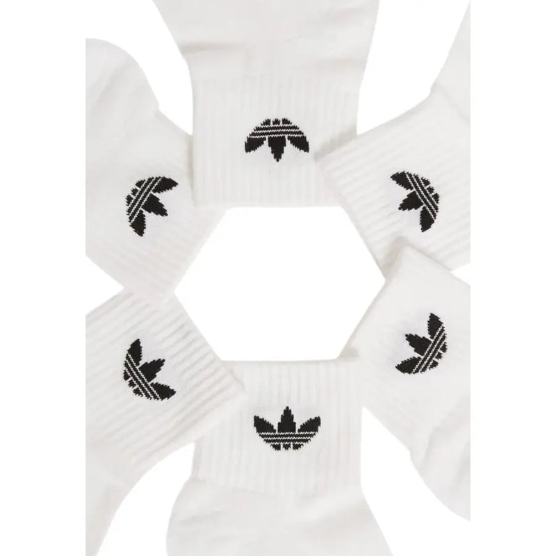 Sechs Paar weiße Knöchelsocken mit schwarzen Trefoil-Logos für Adidas Herren-Unterwäsche für Frühling und Sommer