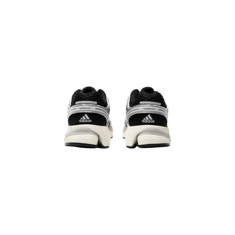 Schwarze und silberne adidas Originals Control 5 Herren-Sneaker mit synthetischem Obermaterial und klobiger weißer Zwischensohle