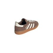 Adidas Originals Herren-Handballschuhe, Spezial-Sneaker aus braunem Wildleder mit weißen drei Streifen und Gummisohle
