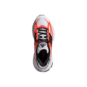Leuchtend orange und weiß gehaltene adidas Originals Herren-Sneaker Adistar XLG 2.0 aus Synthetikmaterial mit schwarzen Schnürsenkeln und Akzenten