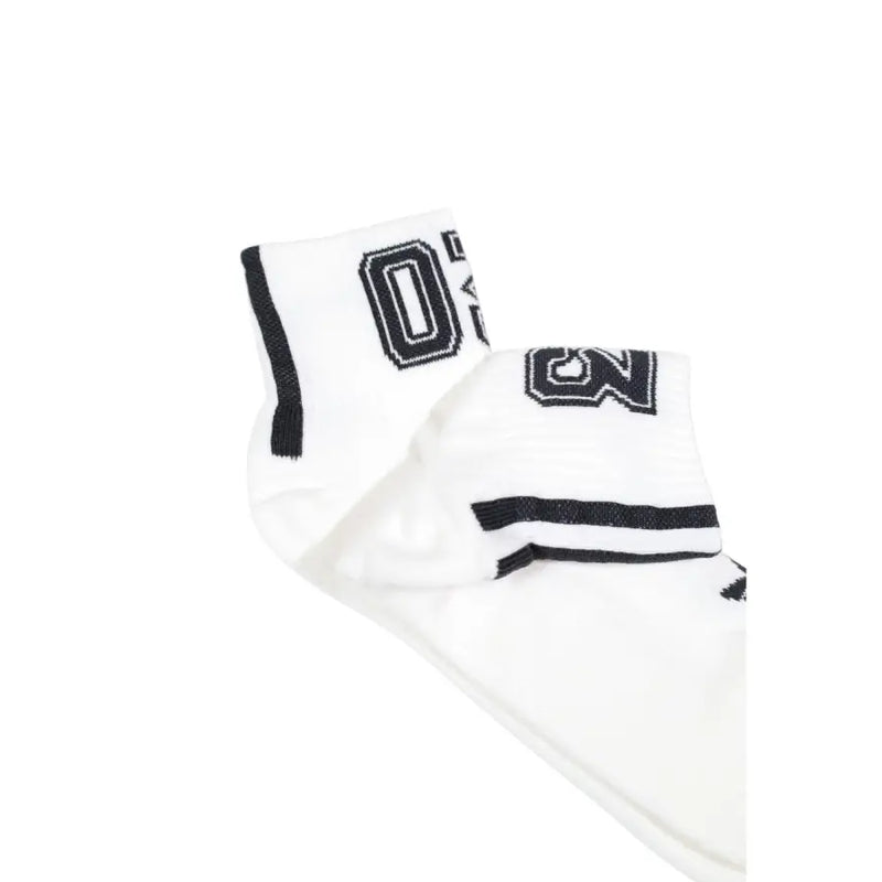 Weiße Sportsocken mit schwarzem College-Schriftzug und Streifen von Adidas Originals Herrenunterwäsche-Kollektion