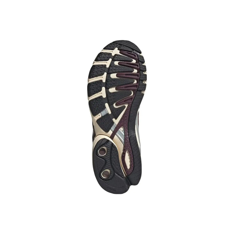 Adidas Originals women Bordeaux sneakers synthetic showing black and beige rubber sole with wavy tread and maroon accents