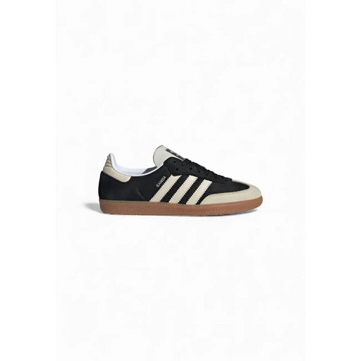 Adidas Originals Damen-Sneaker Samba aus Leder in Schwarz und Beige mit Obermaterial aus Wildleder, Gummisohle und klassischen Streifen