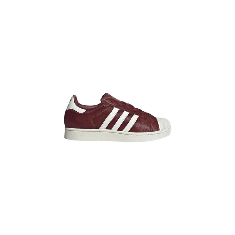 Adidas Originals women leather slip on sneakers bordeaux maroon with white rubber toe cap and three stripes
