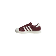 Adidas Originals women leather slip on sneaker in maroon suede with white rubber toe cap and three stripes