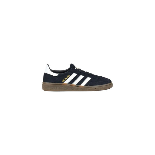 Adidas Originals Damen-Sneaker Handball Spezial aus Wildleder in Schwarz mit weißen Streifen, goldenem Branding und Gummisohle