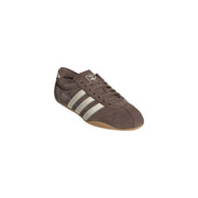 Adidas Originals women suede sneakers in brown with three white stripes and a gum-colored rubber sole