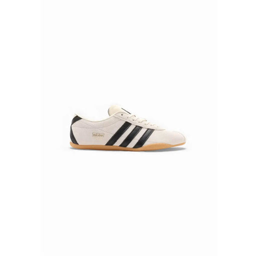 Cremefarbene adidas Originals Damen-Sneaker aus Wildleder mit schwarzen drei Streifen und einer Gummisohle