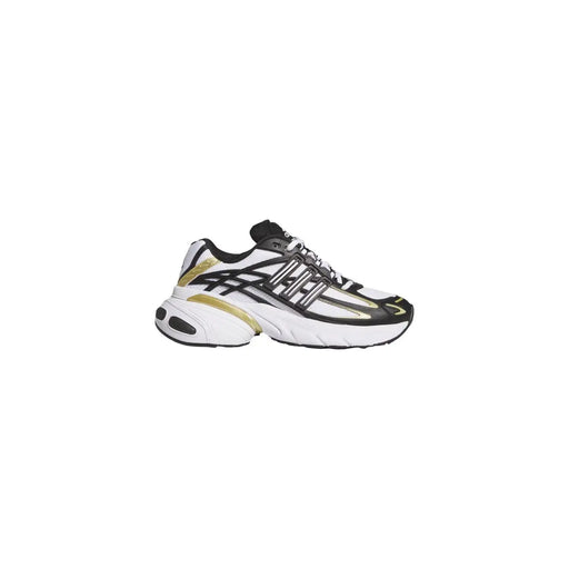 Adidas Originals Damen-Sneaker in Weiß mit schwarzen und goldenen Akzenten, Obermaterial aus Stoff und klobiger Gummisohle