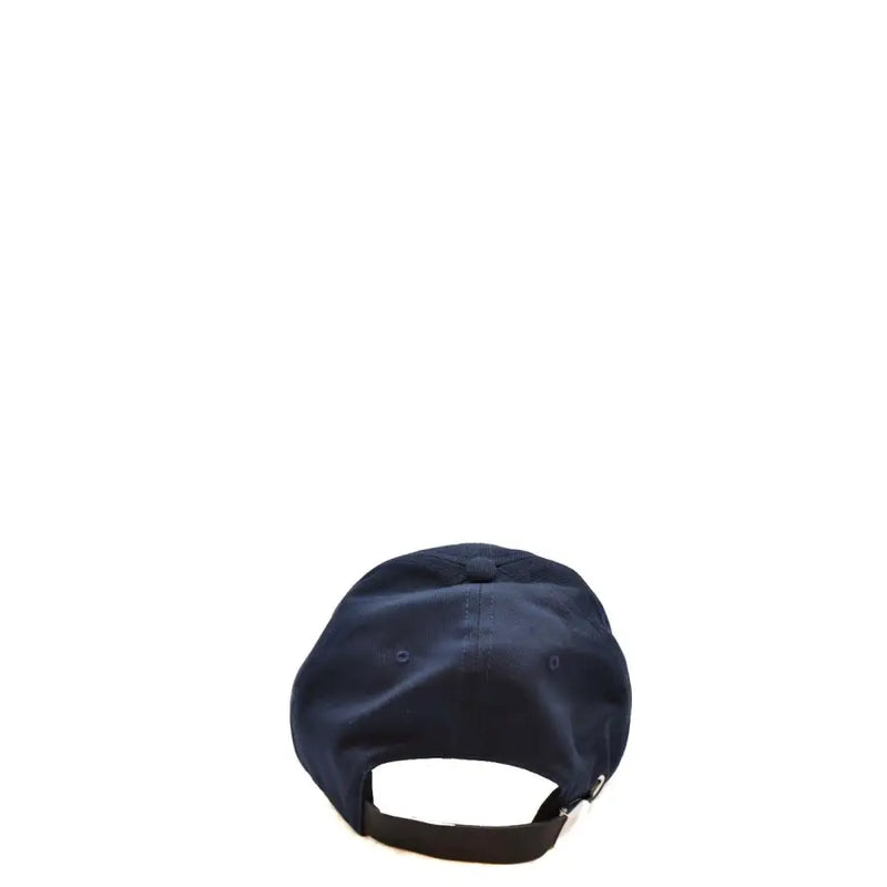 Navy blue cotton alexander mcqueen baseball cap with adjustable strap shown from the back side