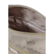 Alviero Martini Prima Classe beige marmorierte Schultertasche mit goldenem Reißverschluss