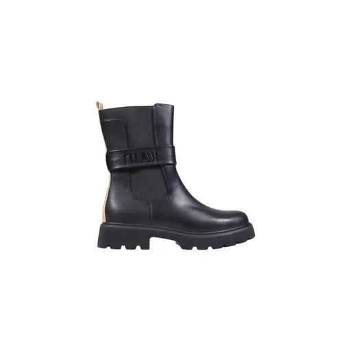 Alviero Martini Prima Classe black leather ankle boots with chunky sole and zip