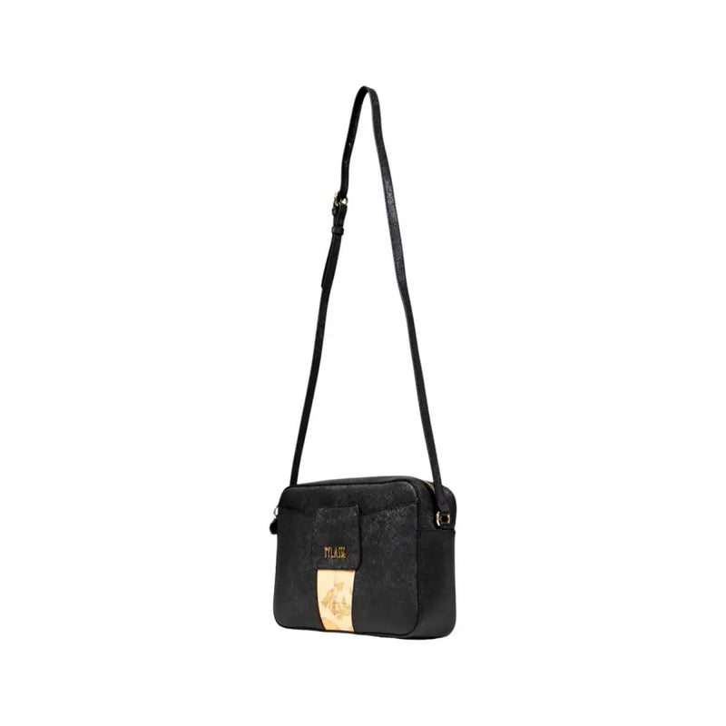 Black crossbody bag with gold accent strip from Alviero Martini Prima Classe for women