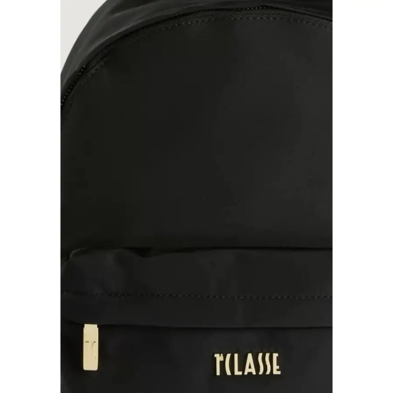 Alviero Martini Prima Classe black nylon rucksack with gold-tone tclasse logo and zipper pull with pockets