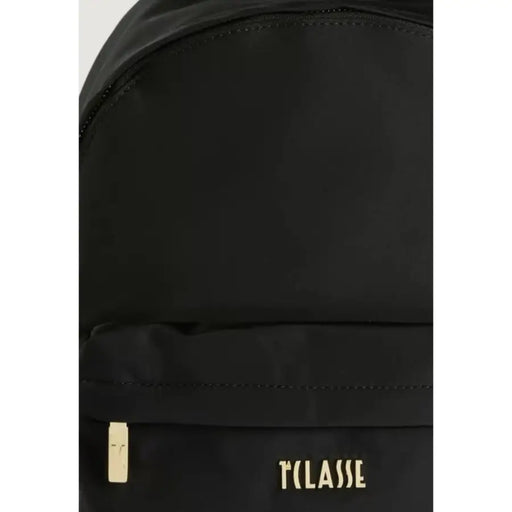 Alviero Martini Prima Classe black nylon rucksack with gold-tone tclasse logo and zipper pull with pockets