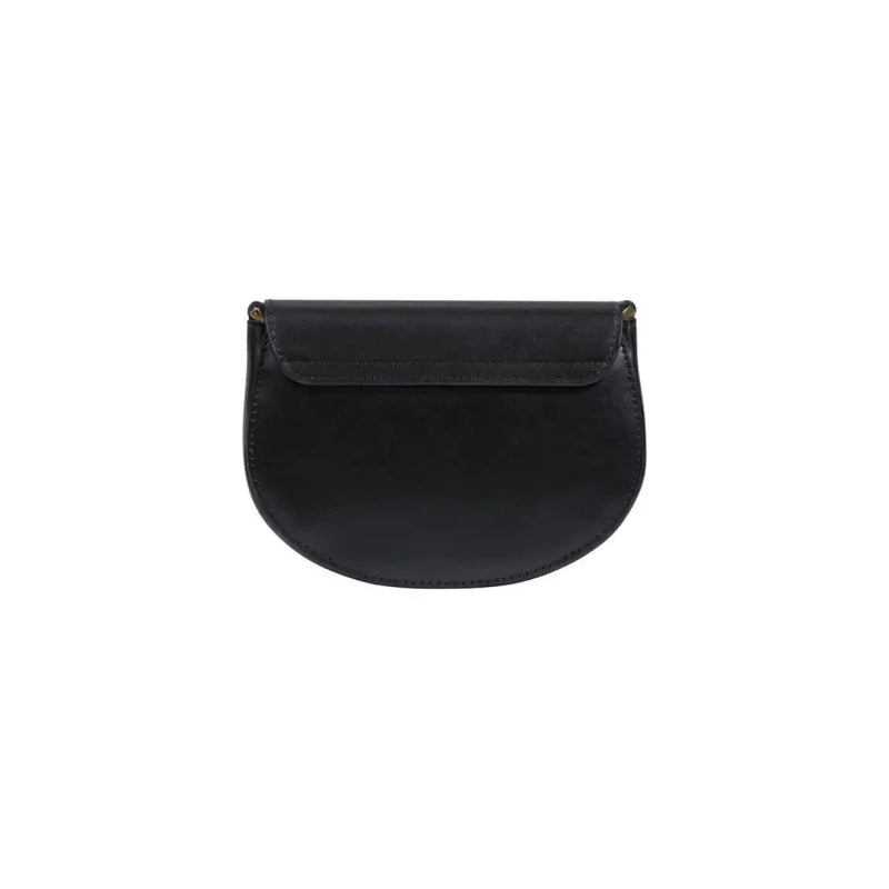 Schwarze Halbmond-Clutch aus Leder von Alviero Martini Prima Classe mit minimalistischem Design