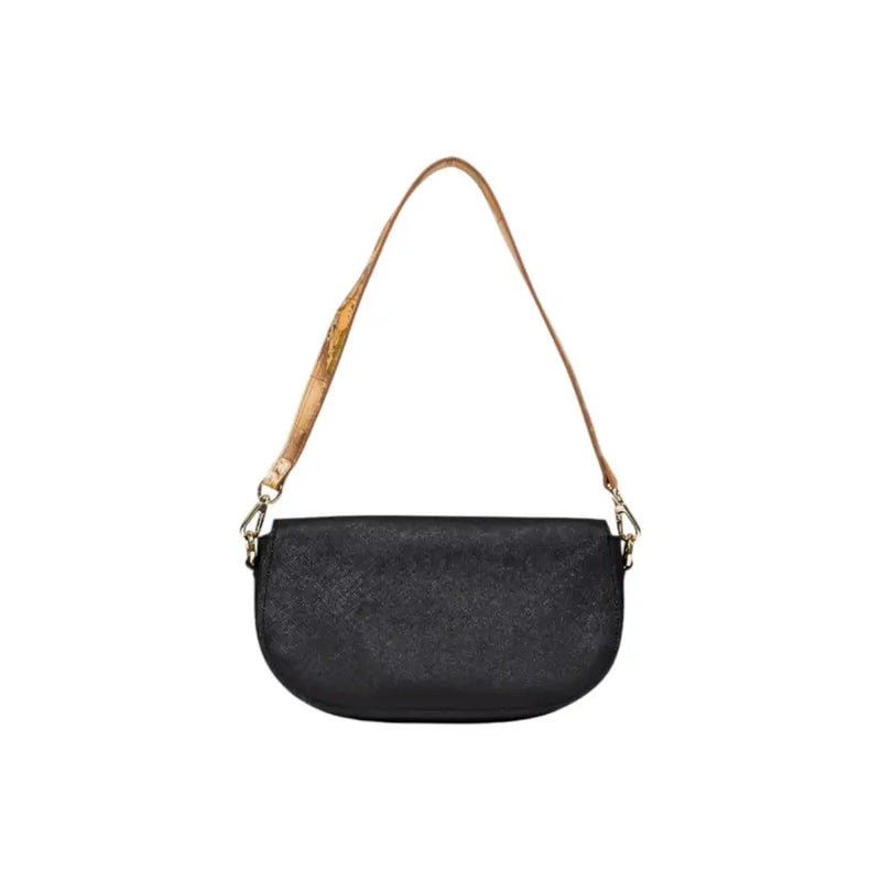 Black shoulder bag with patterned strap from Alviero Martini Prima Classe for women