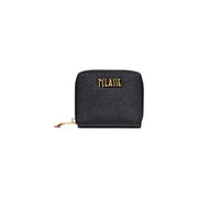 Schwarze, strukturierte Damengeldbörse von Alviero Martini Prima Classe mit goldenem Classe-Logo