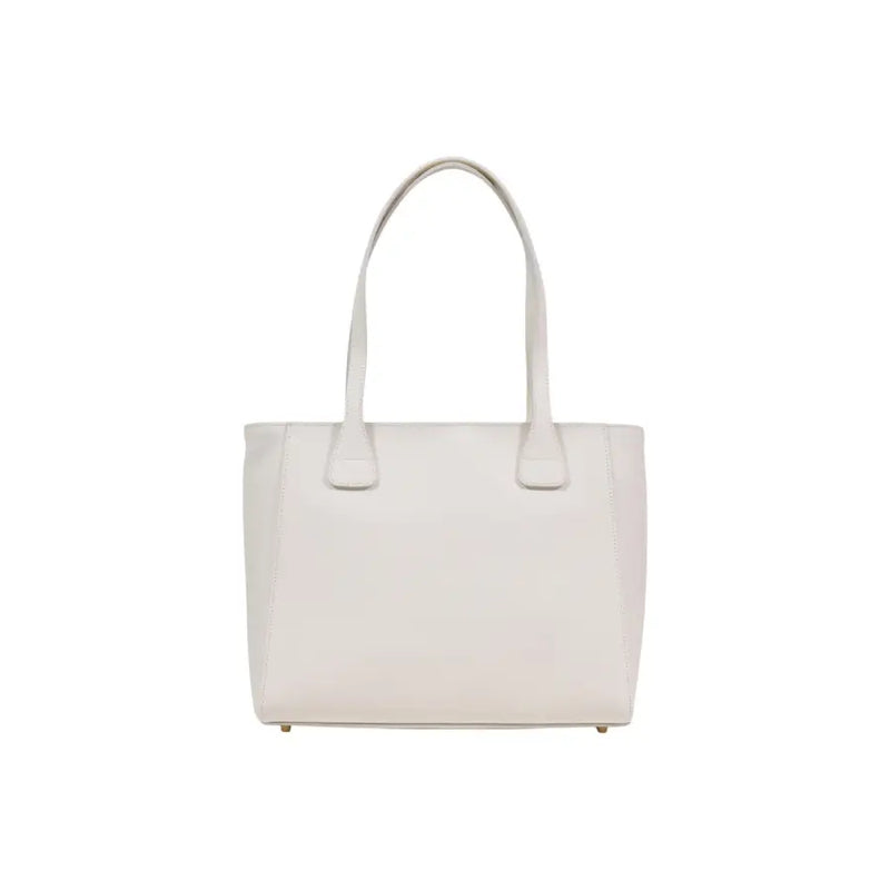 Weiße Ledertasche von Alviero Martini Prima Classe mit Reißverschluss und strukturierten Henkeln