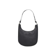 Alviero Martini Prima Classe women black textured leather hobo bag with curved top and adjustable shoulder strap W26cm