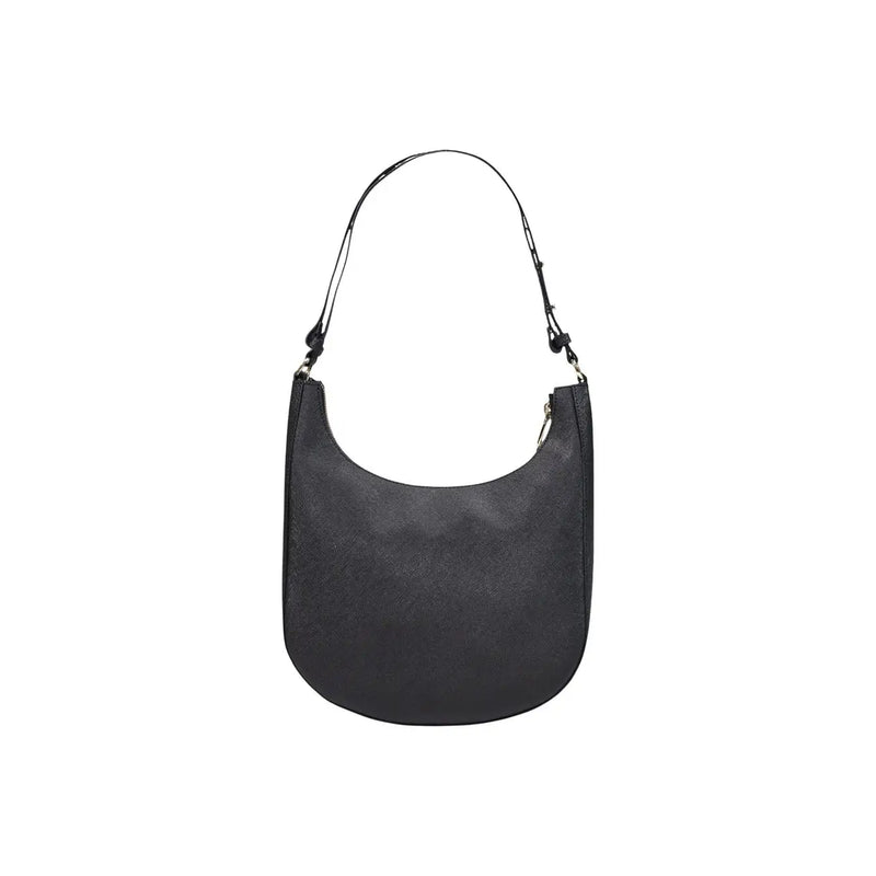 Alviero Martini Prima Classe women black textured leather hobo bag with curved top and adjustable shoulder strap W26cm