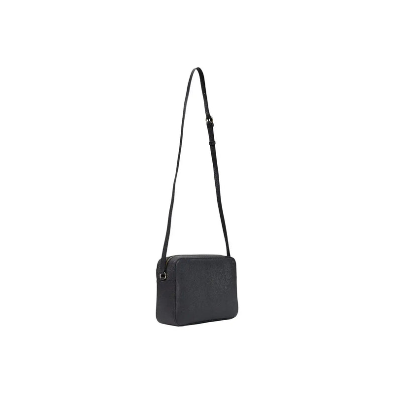 Alviero Martini Prima Classe black leather crossbody bag with sleek minimalist design and subtle embossed logo W27 cm