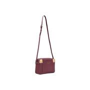 Alviero martini women bordeaux shoulder bag 27 cm burgundy leather crossbody with gold hardware and cork accents