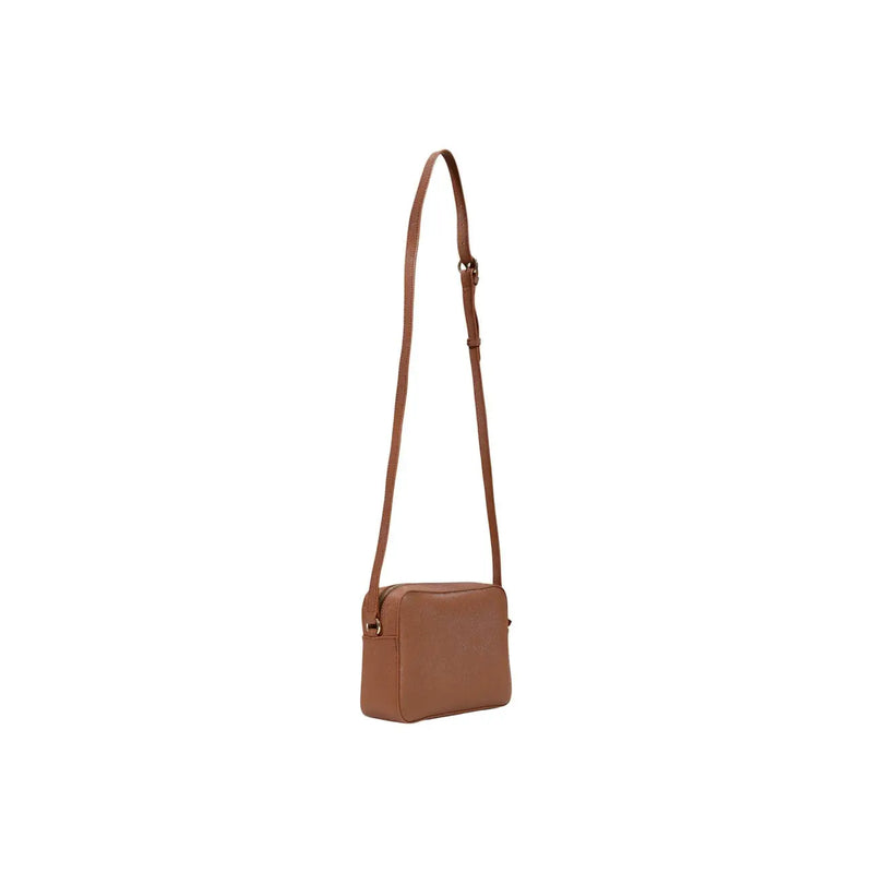 Alviero Martini Damen-Umhängetasche aus braunem PVC mit minimalistischem rechteckigem Design aus hellbraunem Leder und verstellbarem Riemen