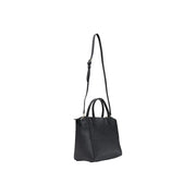Alviero Martini women handbag in black PVC featuring a structured shape and dual top handles measuring 39cm