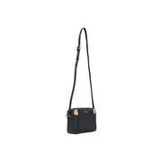 Alviero Martini women black PVC crossbody bag with gold-tone accents and sleek minimalist design W21 cm