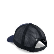 American Needle Herren-Baumwollkappe mit blauem Print, schwarzem Mesh, marineblauem Schirm und Krone für den Freizeitlook