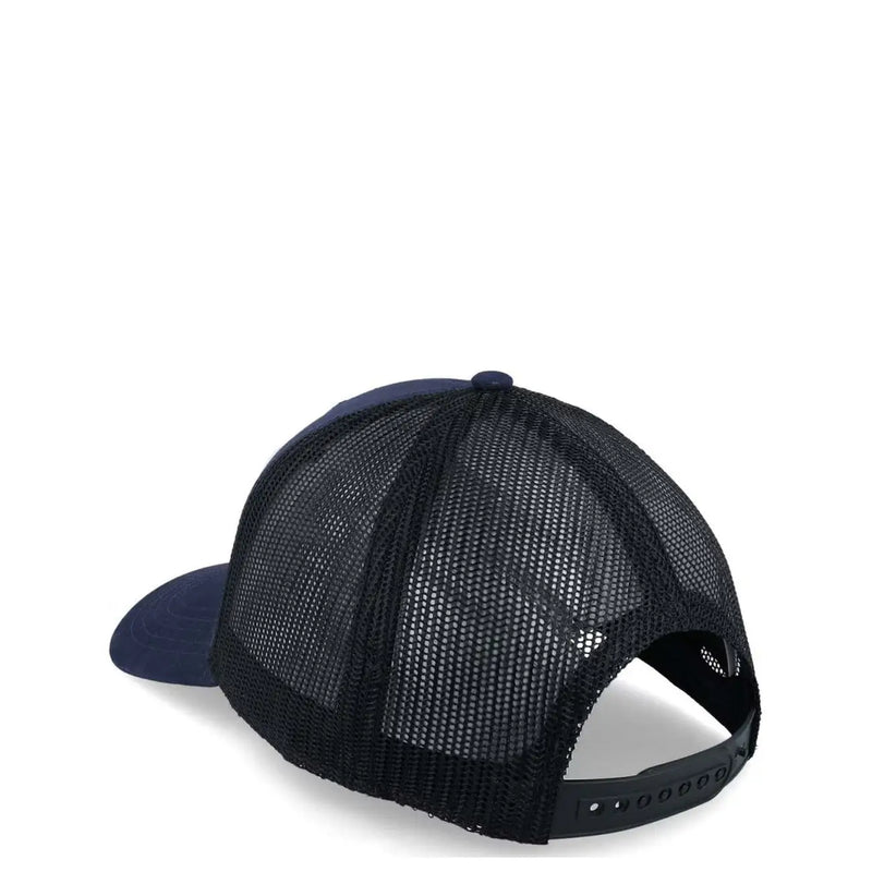 American Needle Herren-Baumwollkappe mit blauem Print, schwarzem Mesh, marineblauem Schirm und Krone für den Freizeitlook