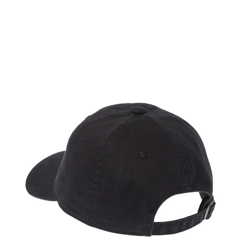 Schwarze Baseballkappe aus Baumwolle mit gebogenem Schirm und verstellbarem Riemen aus der American Needle Herrenkappenkollektion.