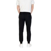 Men’s black tapered sweatpants with ribbed cuffs from Antony Morato featuring front and back pockets