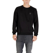 Men’s black crew-neck sweatshirt with small chest patch from Antony Morato Fall Winter collection